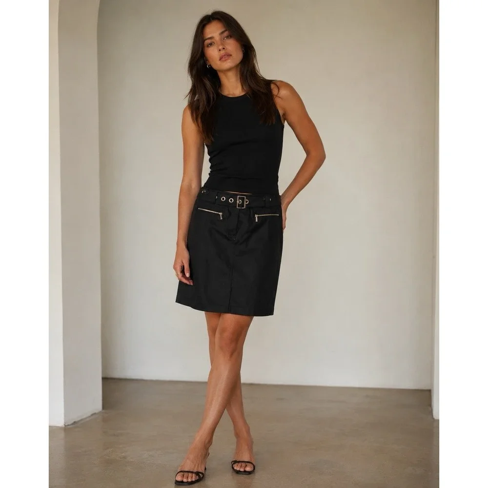 Jones New York Women' Signature‎ Belted Utility Stretch Skirt Size 16